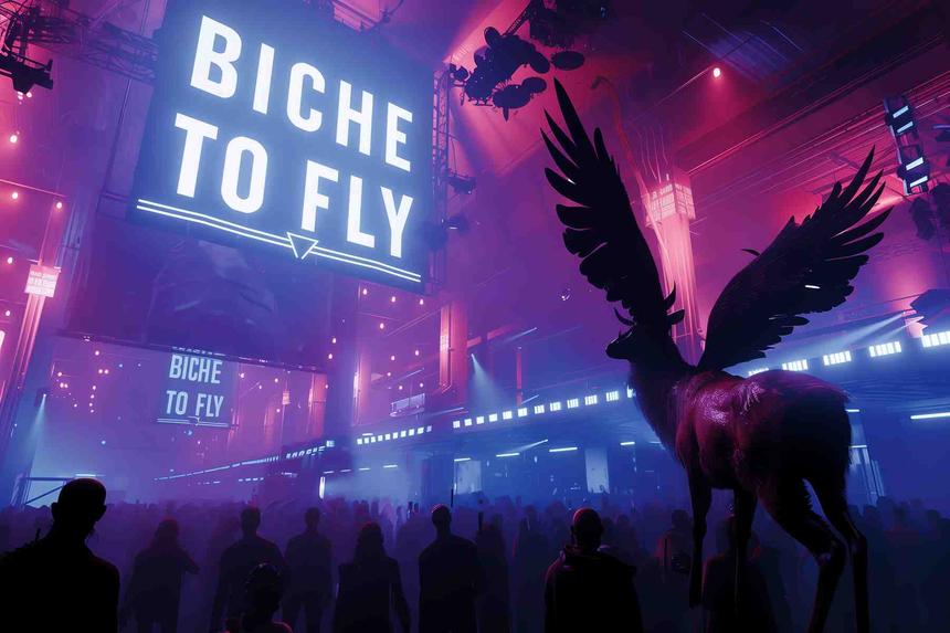 Biche To Fly James — œuvre d'art animalier humoristique Ouafish