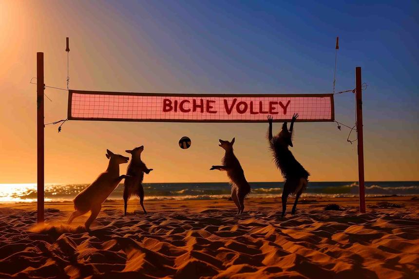 Biche Volley do Brazil — œuvre d'art animalier humoristique Ouafish