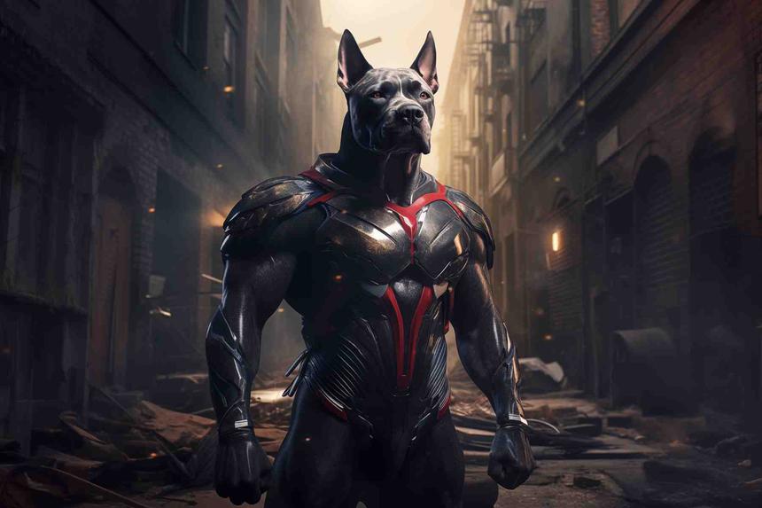 Captain Woof — œuvre d'art animalier humoristique Ouafish
