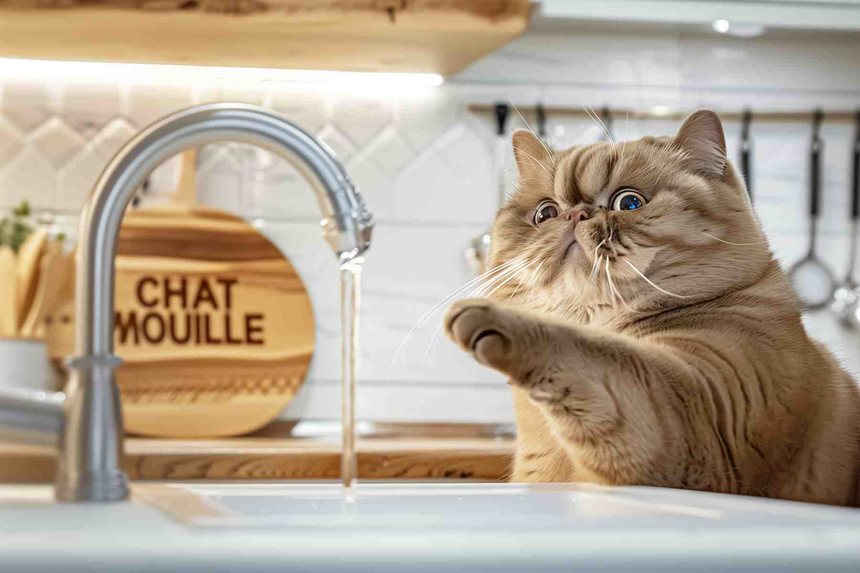Chat Mouille Maya — œuvre d'art animalier humoristique Ouafish