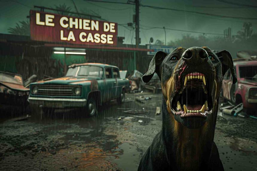 Chien de la Casse Tagne — œuvre d'art animalier humoristique Ouafish