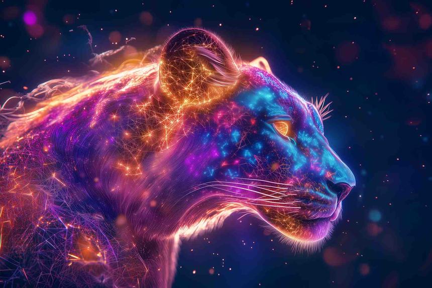 Galactigre — œuvre d'art animalier humoristique Ouafish