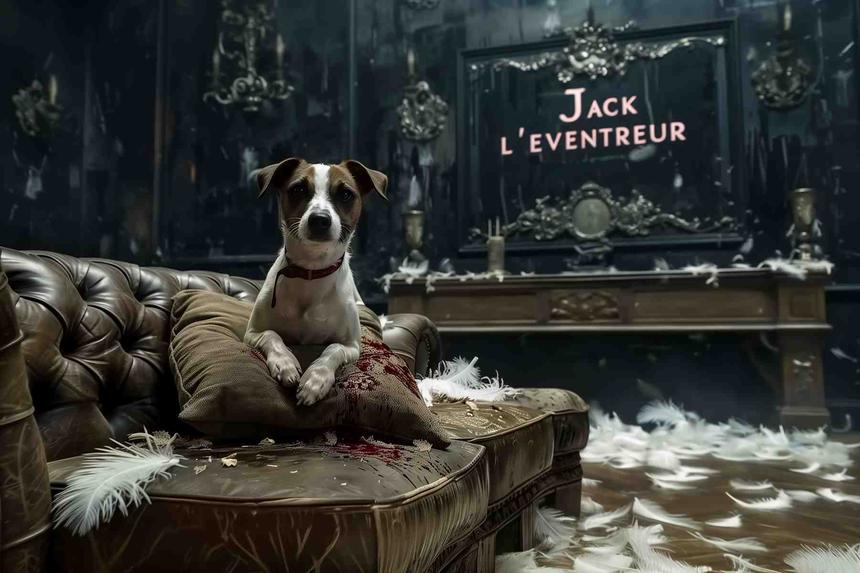 Jack L'Eventreur — œuvre d'art animalier humoristique Ouafish