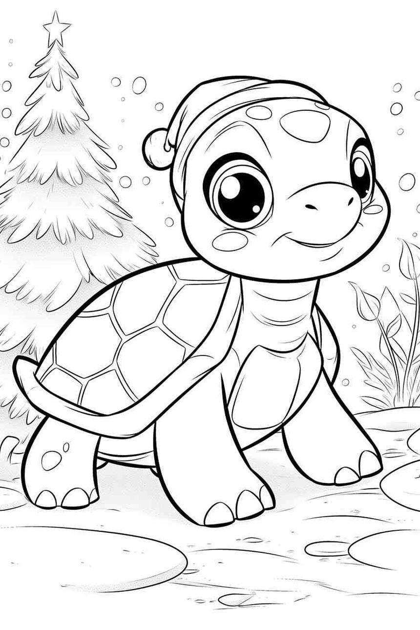 La Tortue de Noël — œuvre d'art animalier humoristique Ouafish