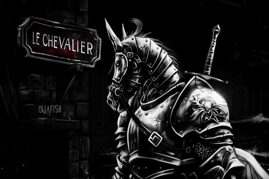 Le Chevalier Nero — œuvre d'art animalier humoristique Ouafish
