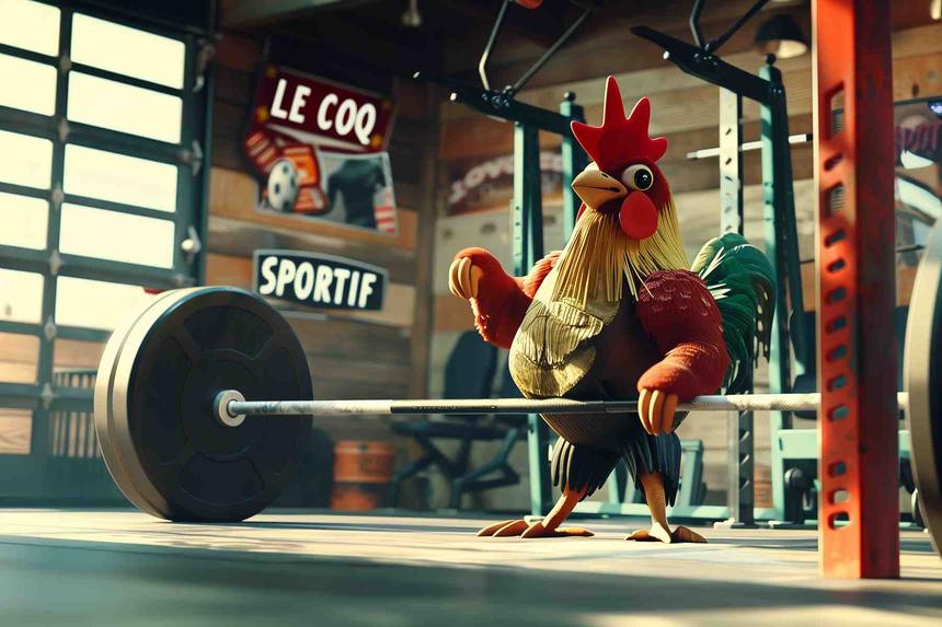 Le Coq Sportif Dom — œuvre d'art animalier humoristique Ouafish