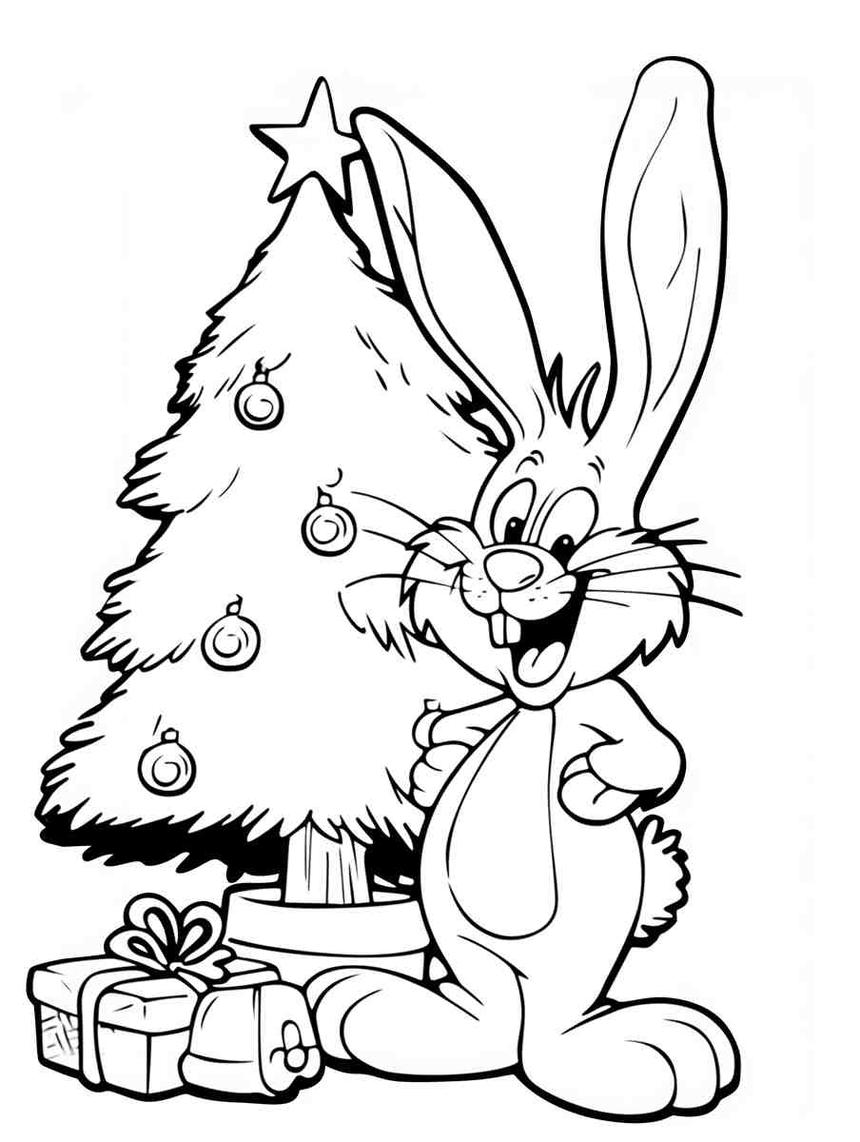 Le Lapin de Noel — œuvre d'art animalier humoristique Ouafish