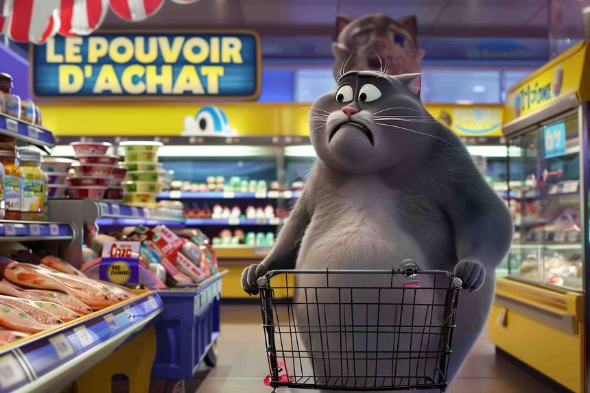 Le Pouvoir d'Achat Gratte-Papattes — œuvre d'art animalier humoristique Ouafish