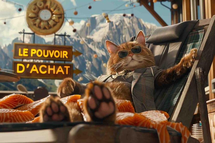 Le Pouvoir d'Achat Greg H — œuvre d'art animalier humoristique Ouafish