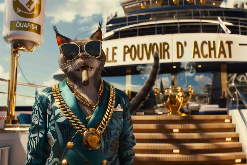 Le Pouvoir d'Achat Greg S — œuvre d'art animalier humoristique Ouafish