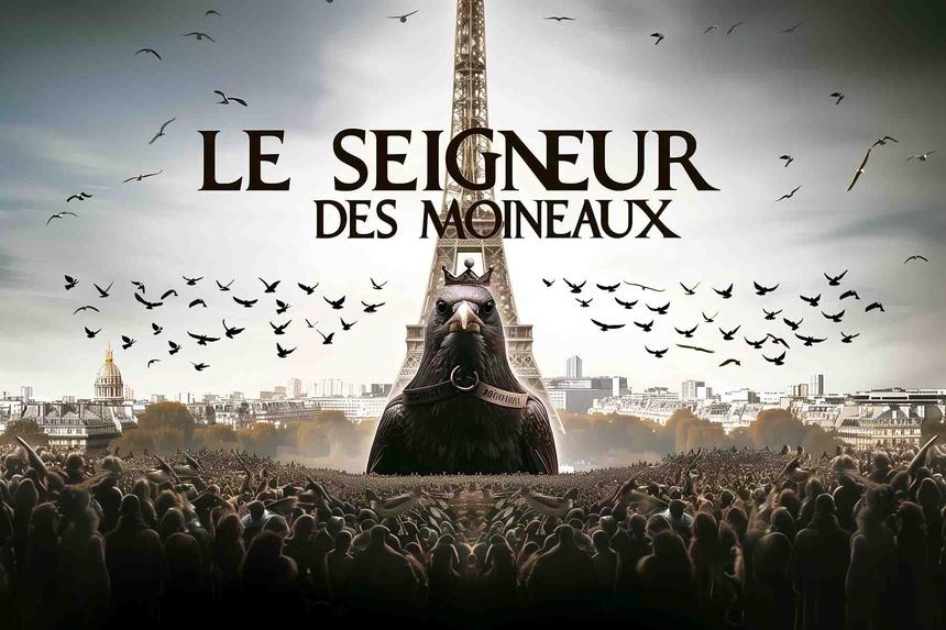 Le Seigneur des Moineaux — œuvre d'art animalier humoristique Ouafish