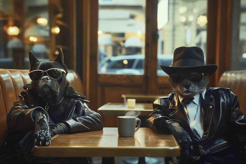 Les Croquettes sont les Croquettes — œuvre d'art animalier humoristique Ouafish
