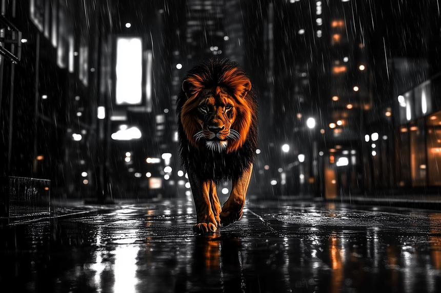 Lionidas — œuvre d'art animalier humoristique Ouafish