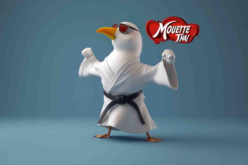 Mouette Thaï Heian Nidan — œuvre d'art animalier humoristique Ouafish