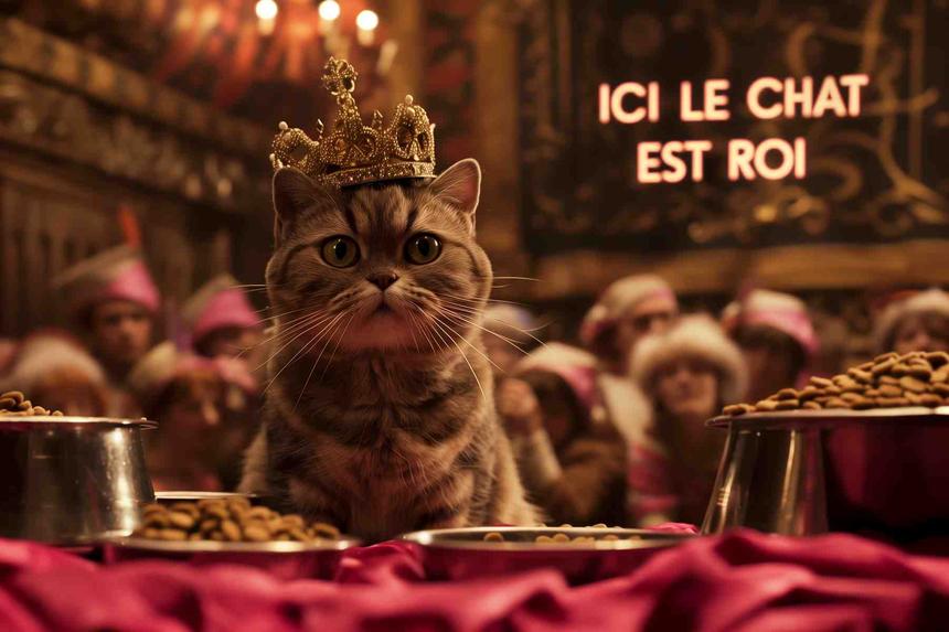 Nourris-moi Humain — œuvre d'art animalier humoristique Ouafish