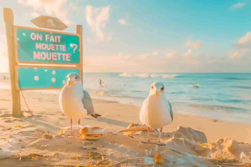 On fait Mouette Mouette  Assurément — œuvre d'art animalier humoristique Ouafish