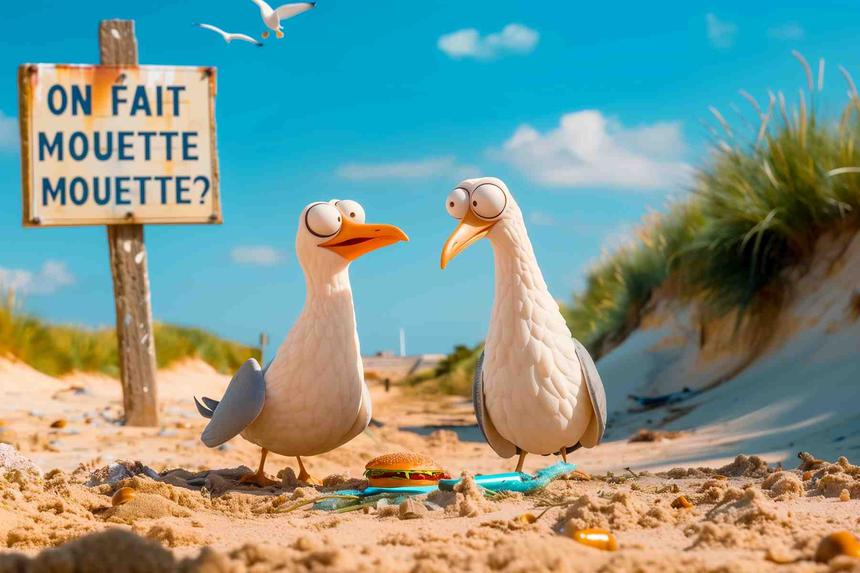 On fait Mouette Mouette — œuvre d'art animalier humoristique Ouafish