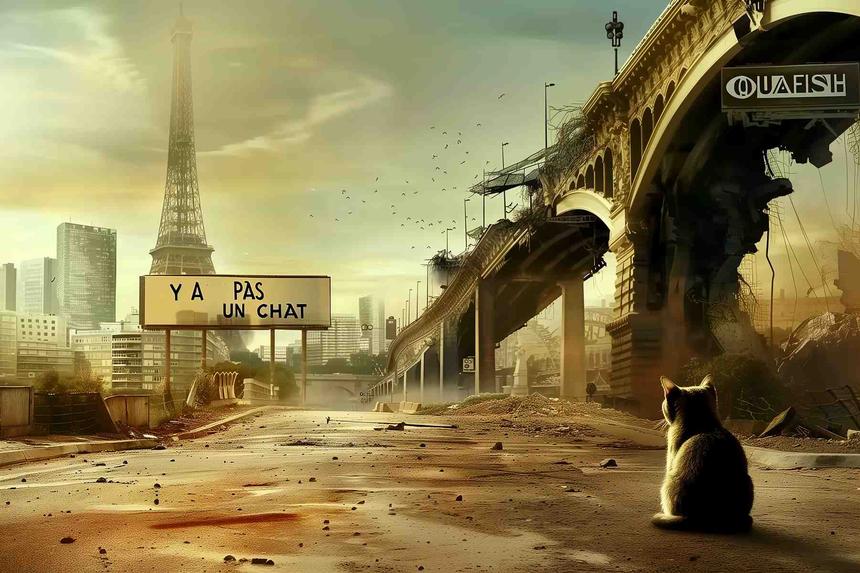 Y a pas un Chat — œuvre d'art animalier humoristique Ouafish
